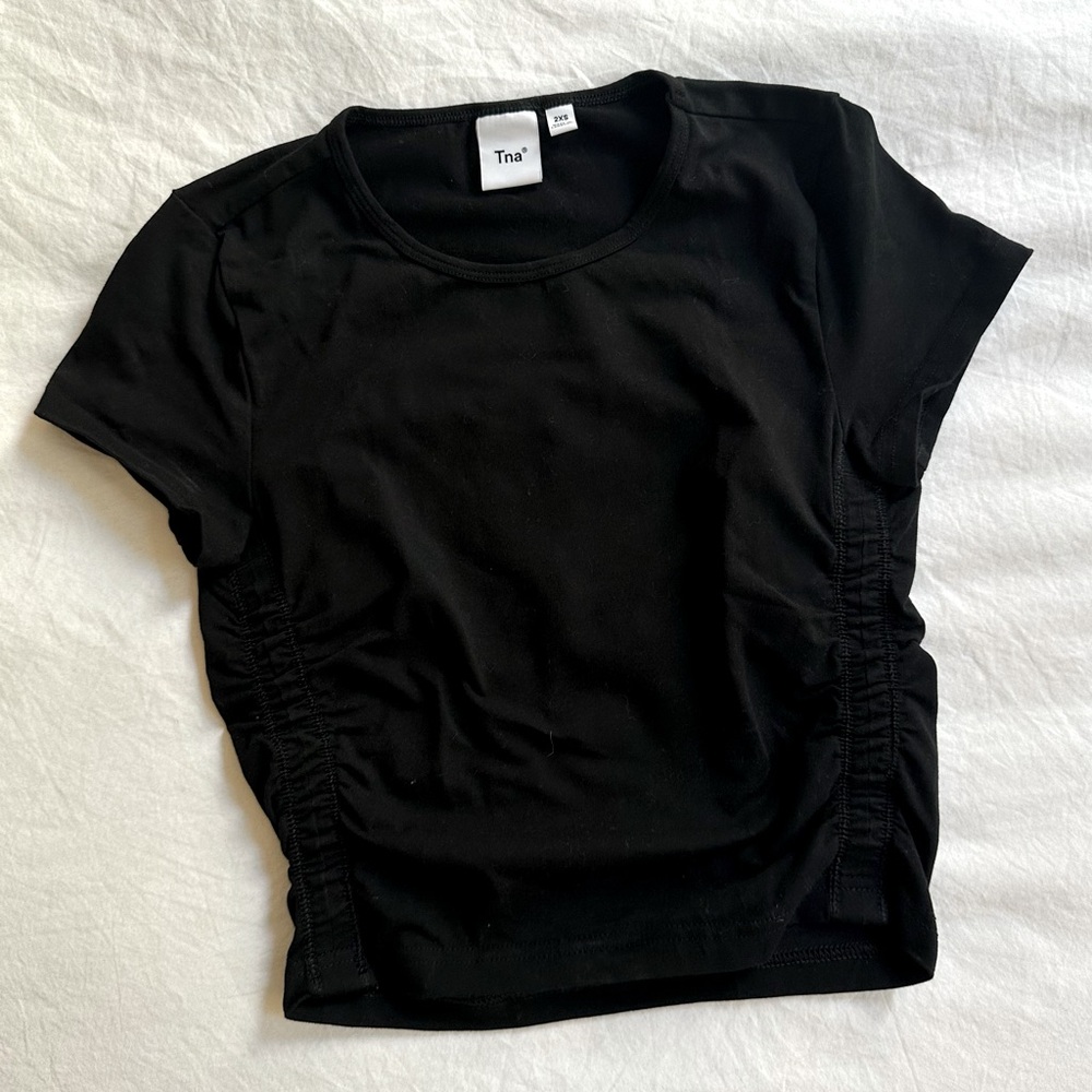 TNA Aritzia Malibu Crop T-Shirt XXS Black - NWOT 2XS Tee